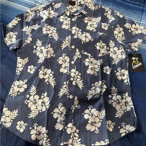 Art Class Navy Floral Button Down Shirt